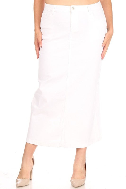 Curvy Long White Skirt