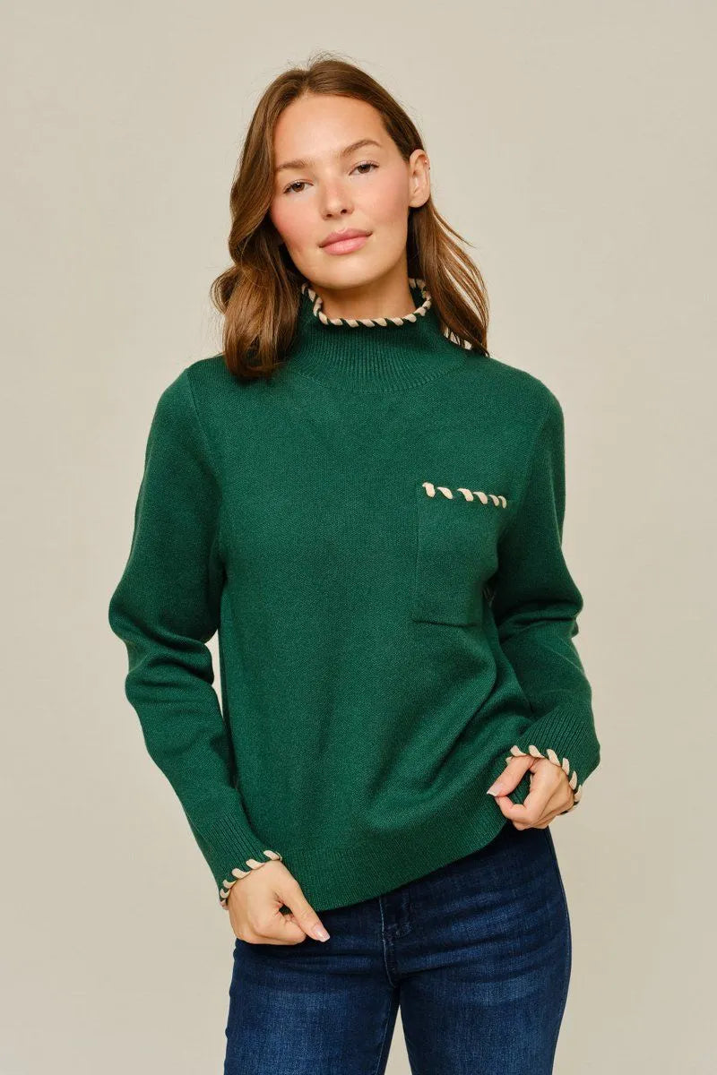 Piped Knit Sweater