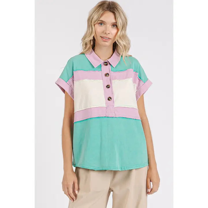 Henley Polo Top