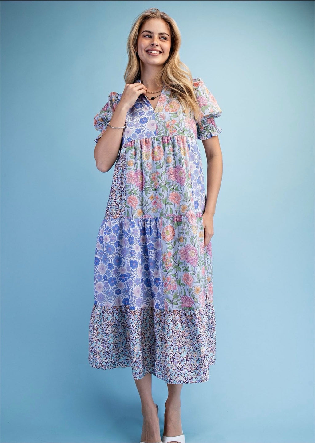 Curvy Garden Party Patchwork Dress