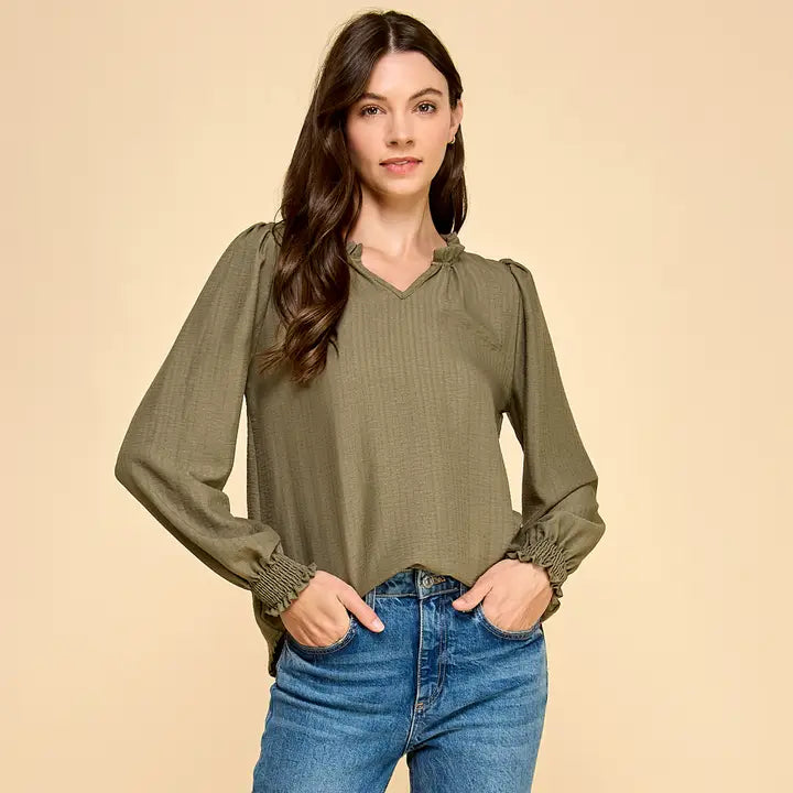 Ruffle Neck Blouse
