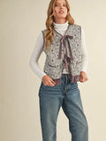 Quilted Ruffle Trim Vest