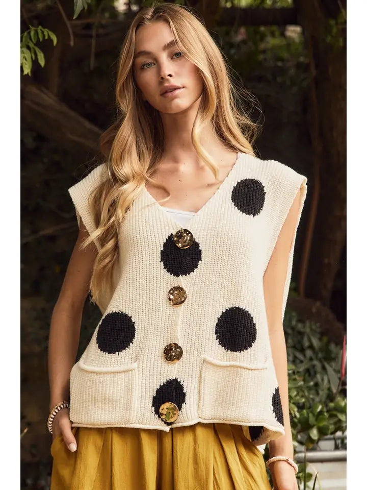 Polka Dot Sweater Vest