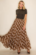Wavy Plaid Maxi Skirt