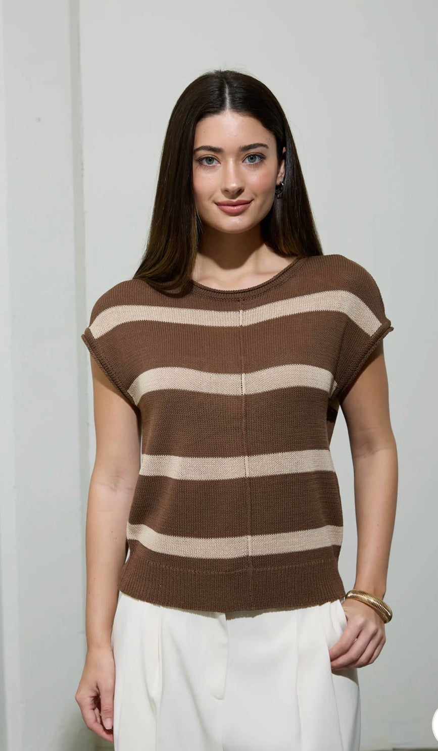 Sleeveless Striped Vest