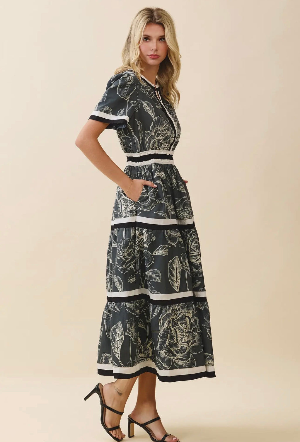 Black Rose Smocked Dress