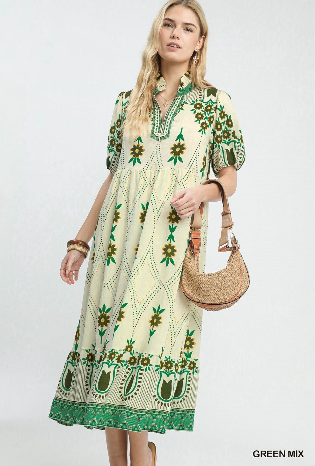 Provence Print Midi Dress