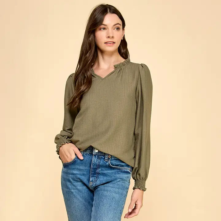 Ruffle Neck Blouse