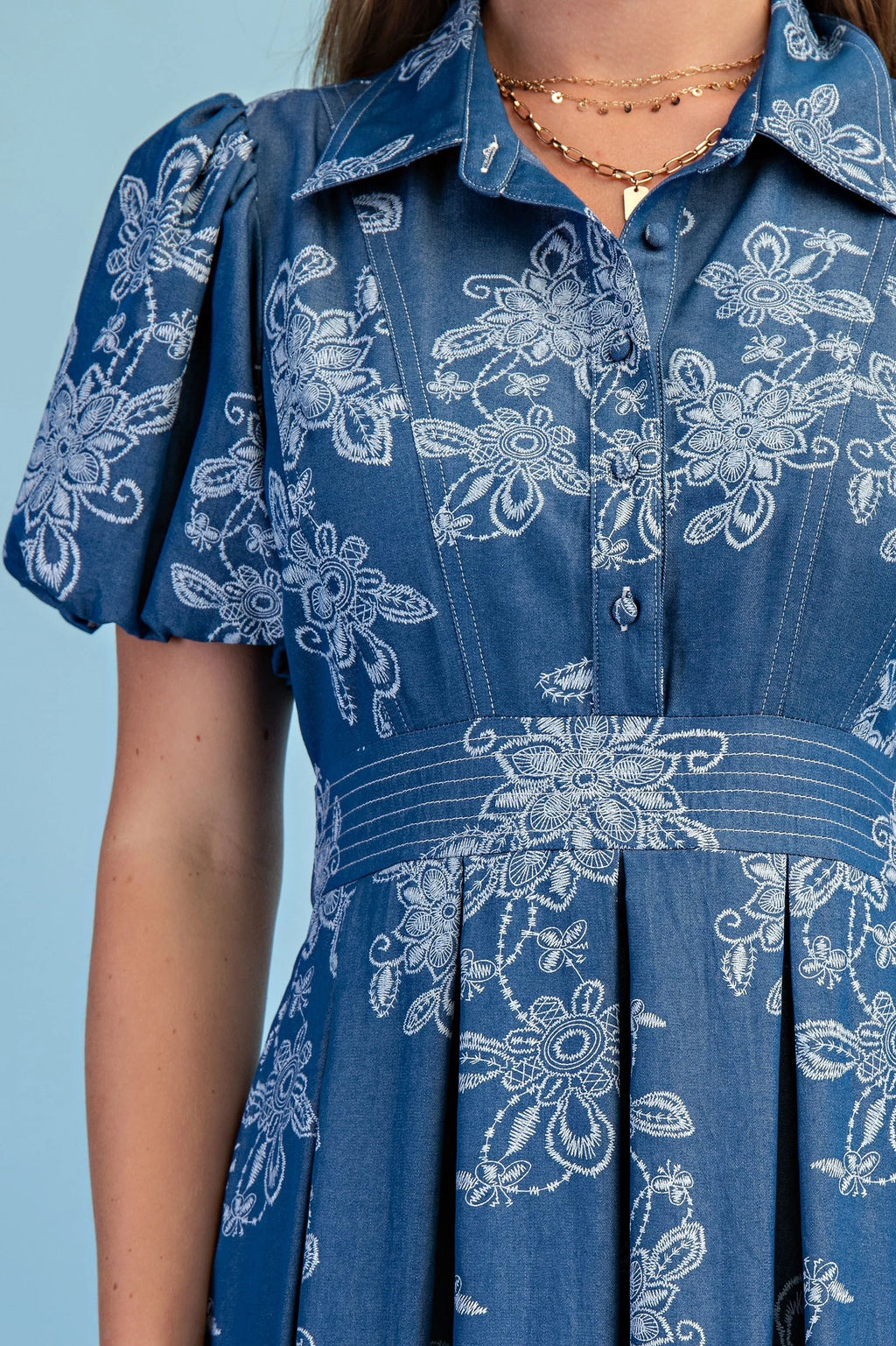Floral Denim Dress