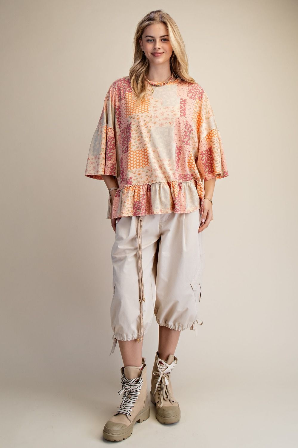 Wildflower Patchwork Ruffle Top