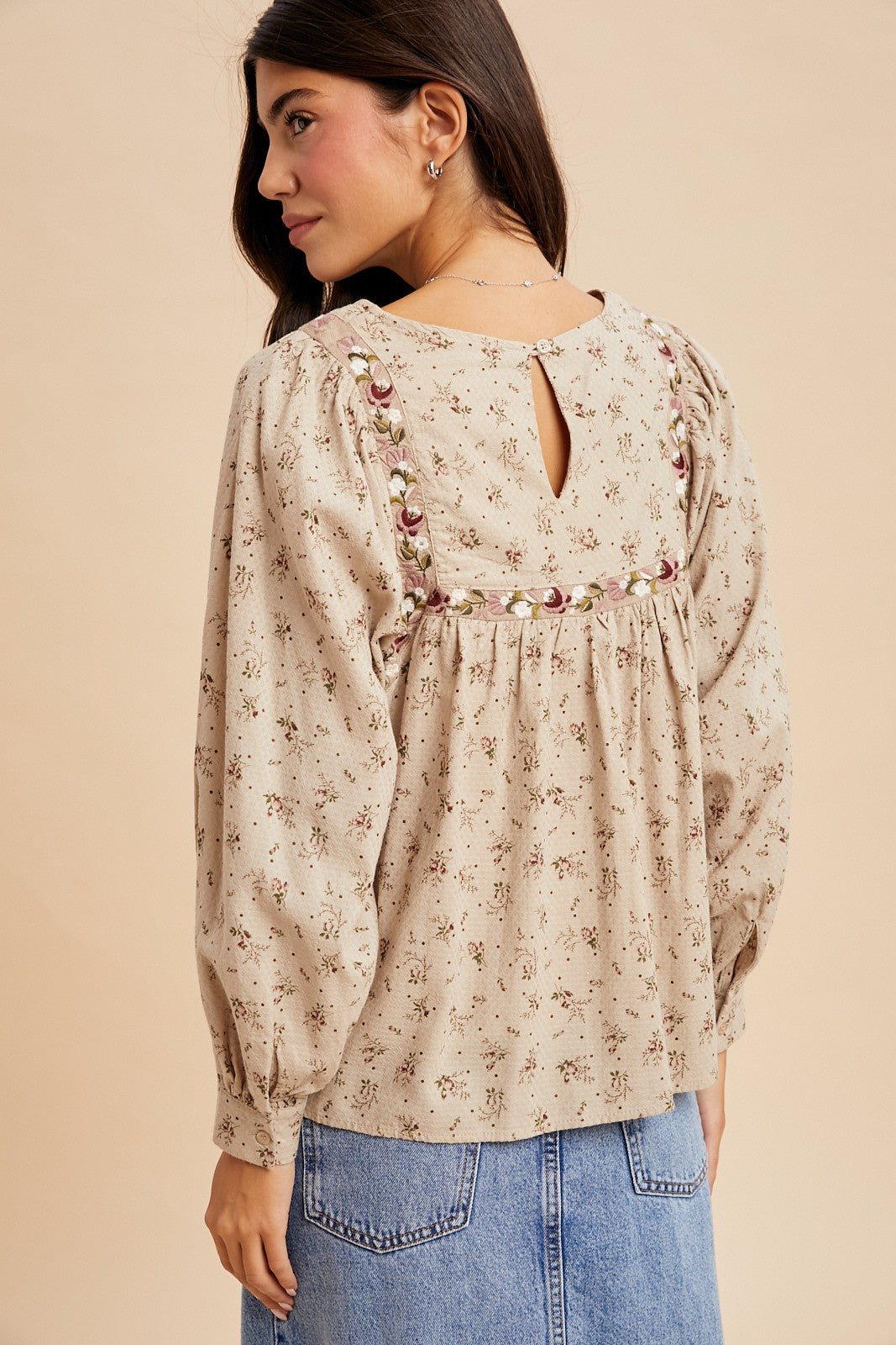 Floral Print Cotton Blouse