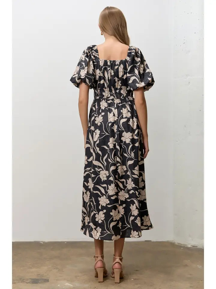 Midnight Ashes Midi Dress