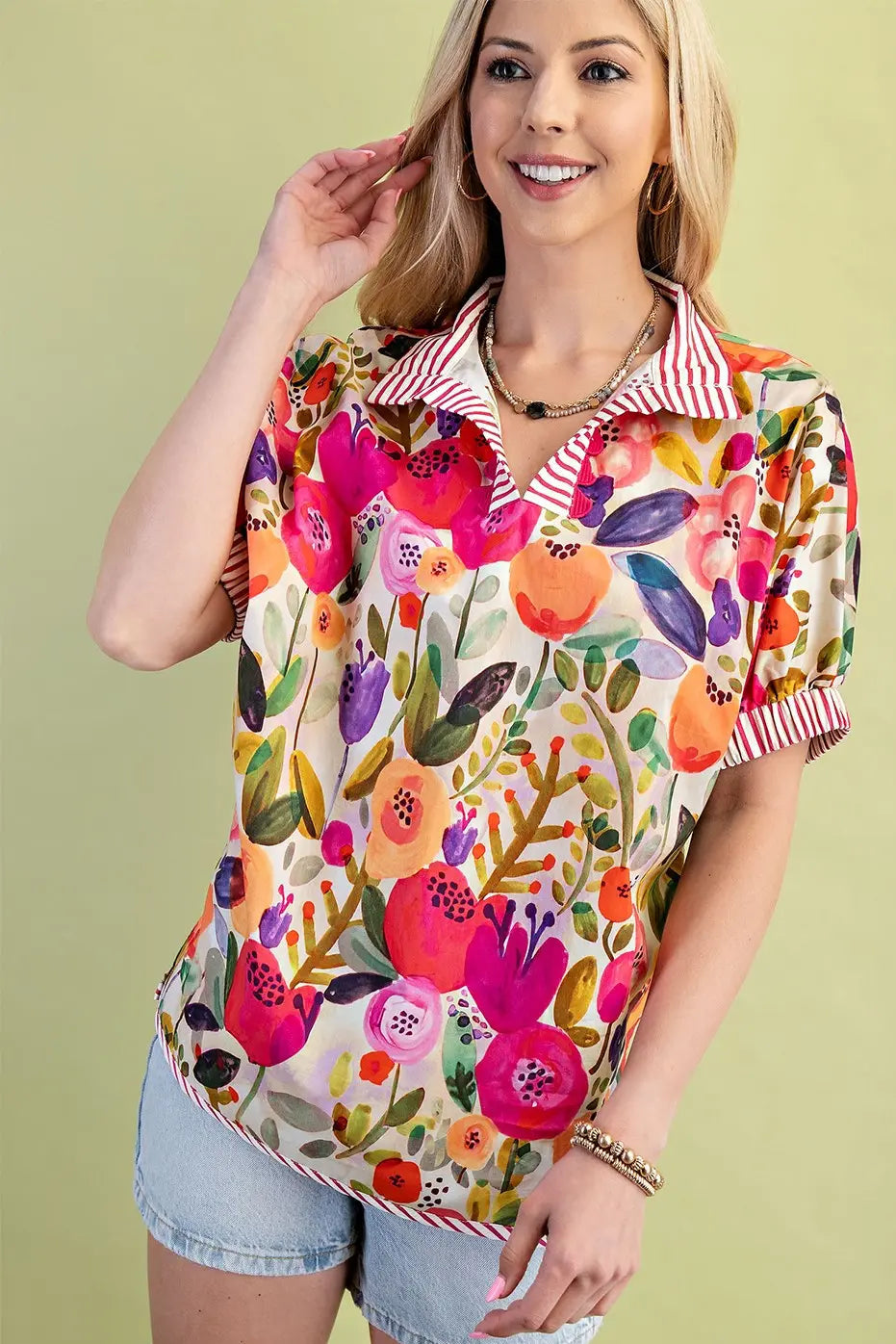 Floral Watercolor Top
