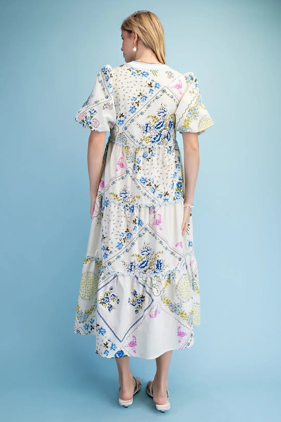 Vintage Floral Midi Dress