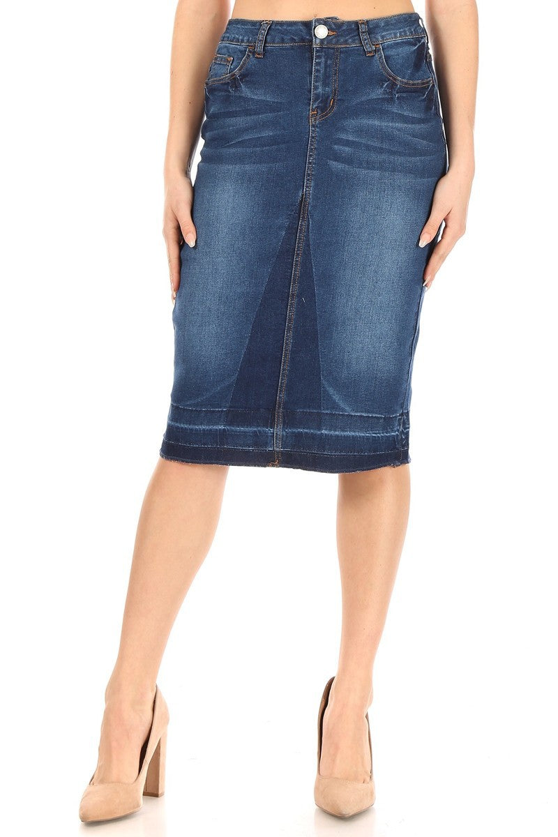 Denim Skirt Indigo Wash