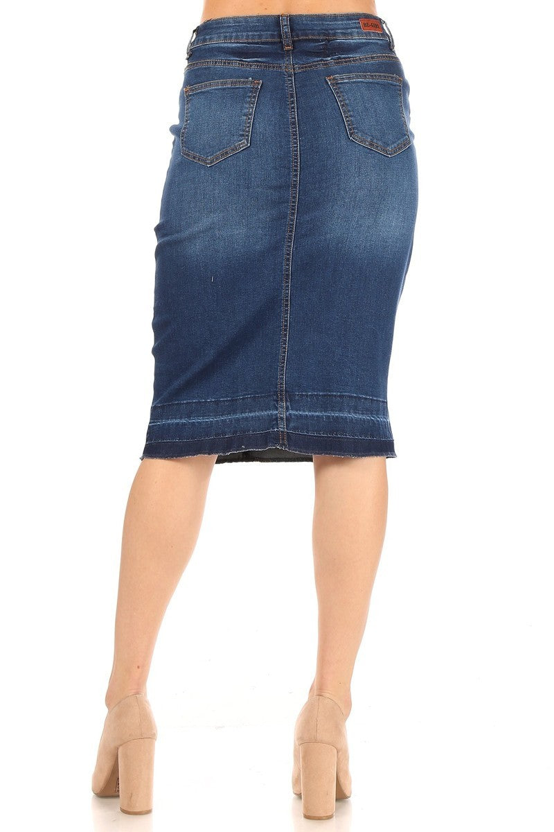 Denim Skirt Indigo Wash