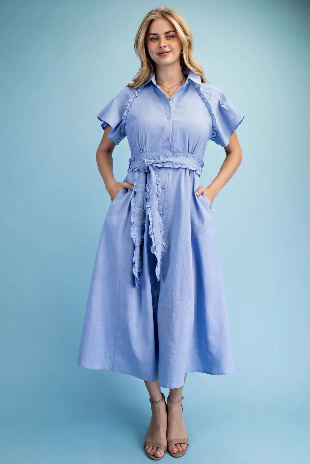 Ruffled Darling Midi Dress