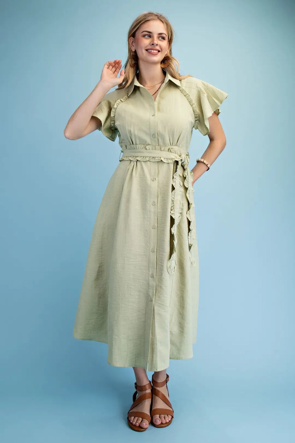 Ruffled Darling Midi Dress