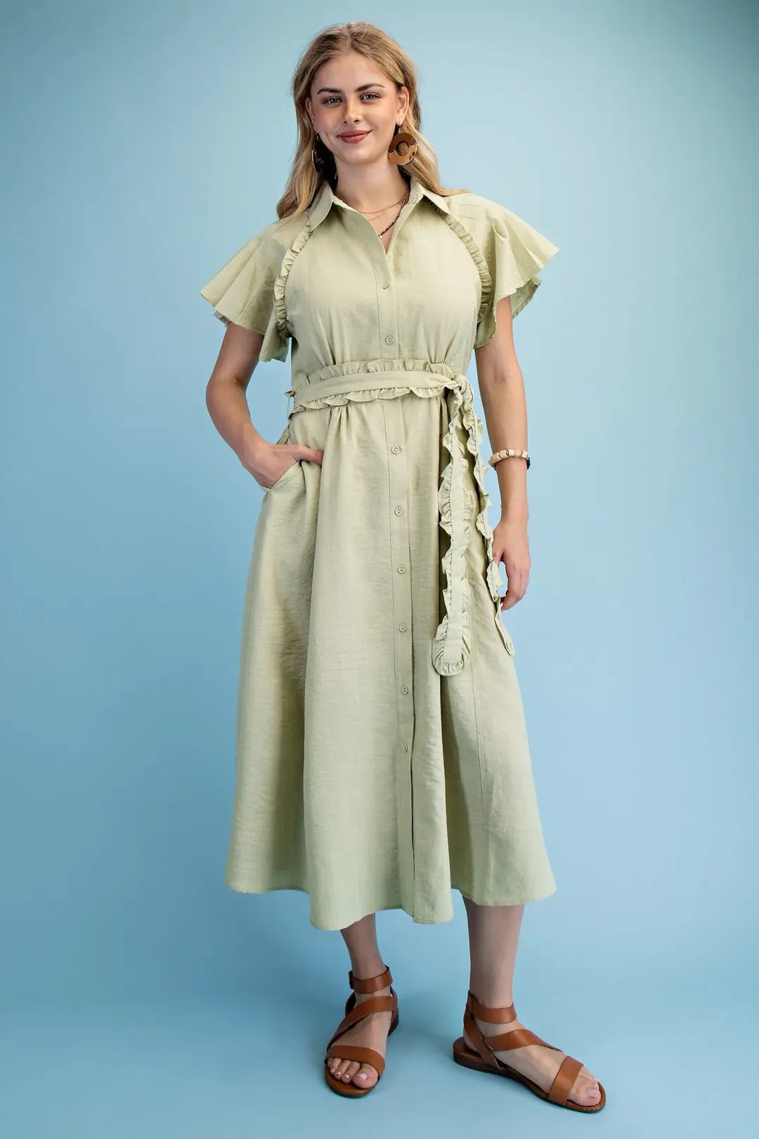 Ruffled Darling Midi Dress