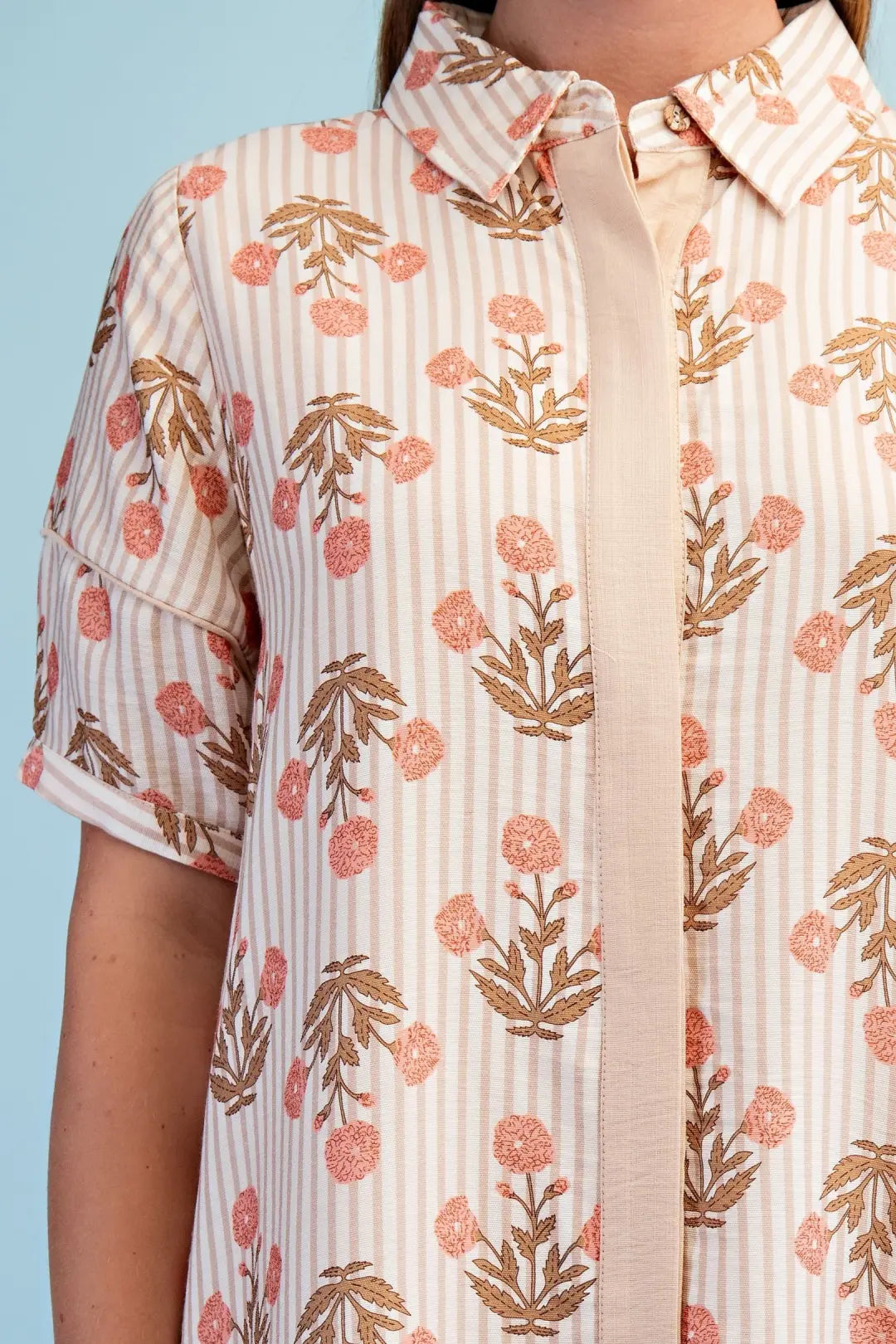 Latte Floral Maxi Dress