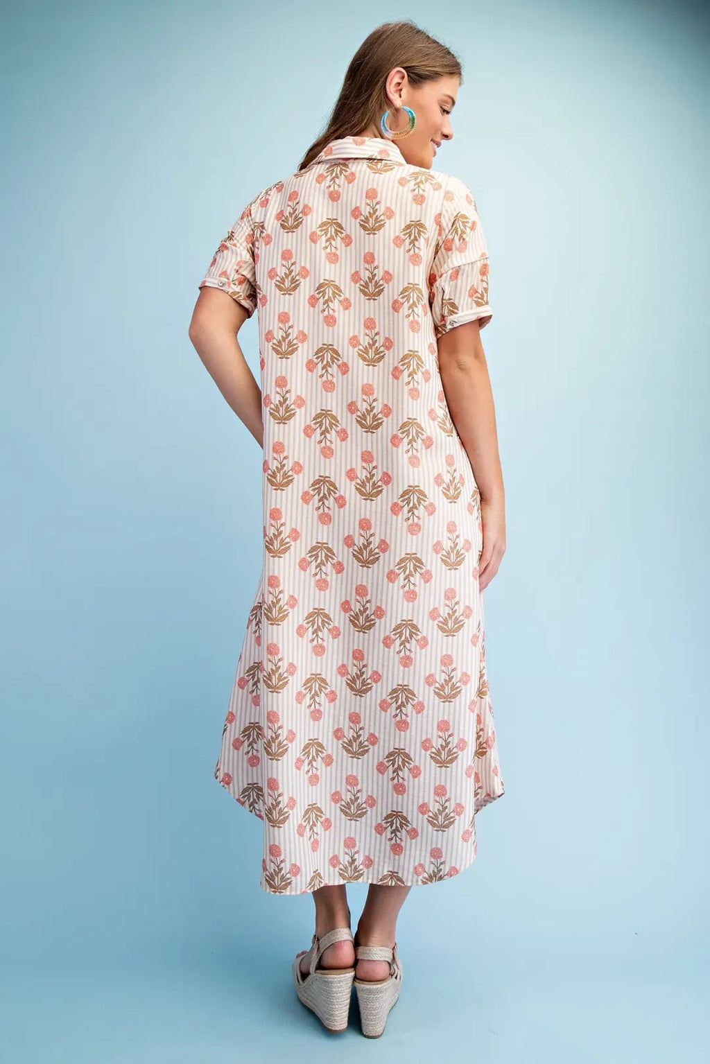 Latte Floral Maxi Dress