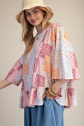 Wildflower Patchwork Ruffle Top