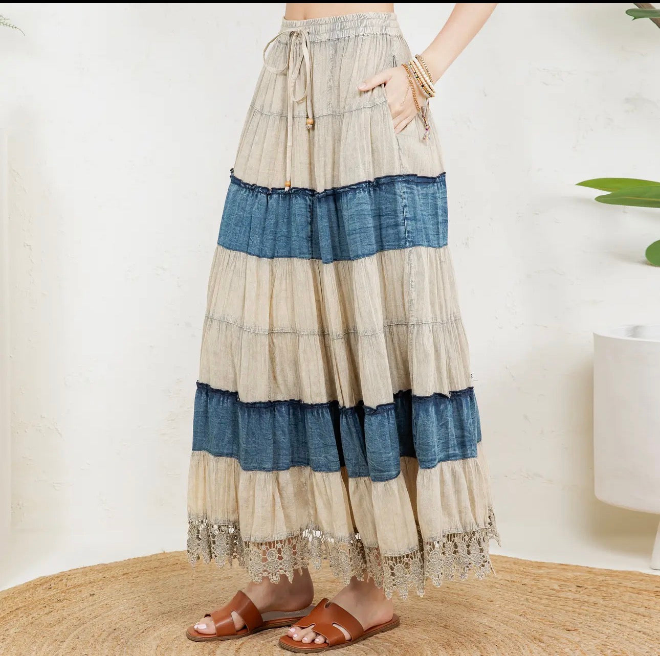 Denim Drift Maxi Skirt