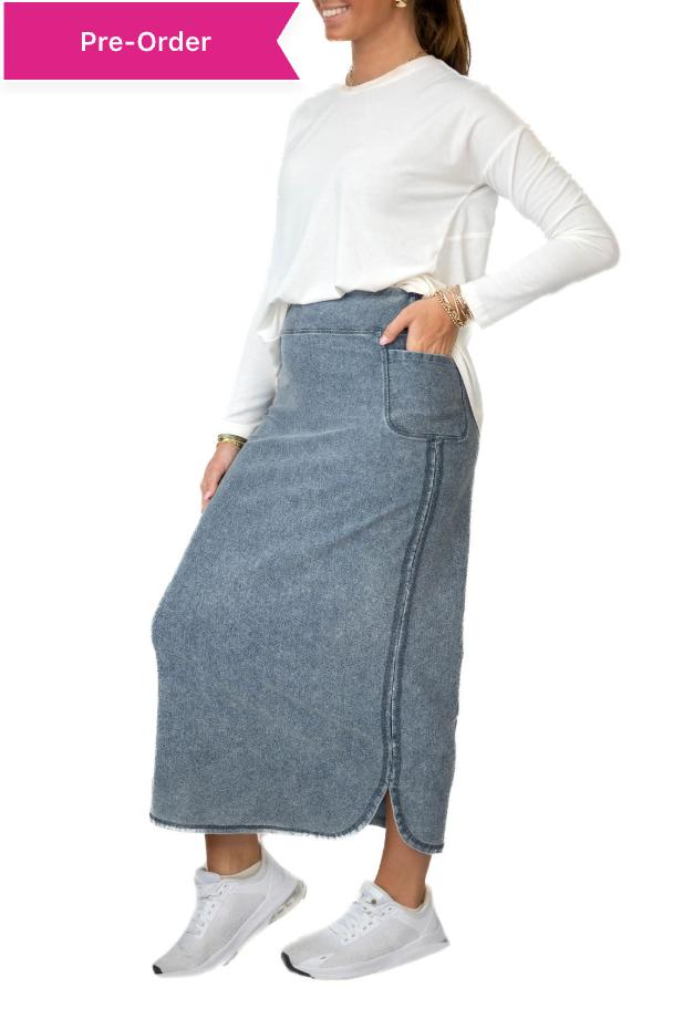 Snoga Flex Denim Maxi Skirt