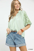 Sage Gingham Blouse