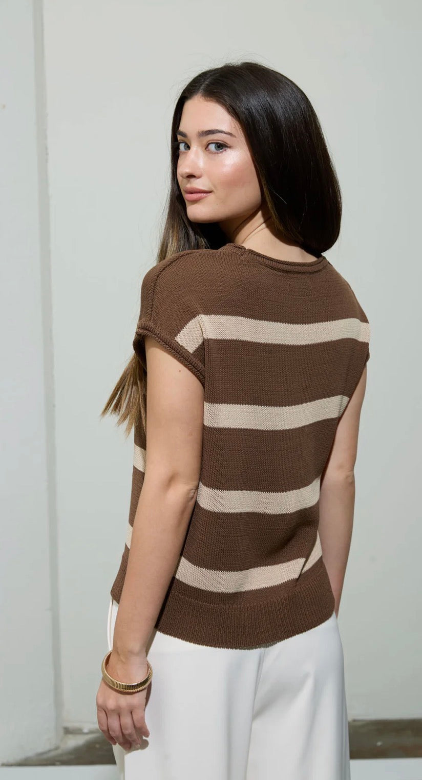 Sleeveless Striped Vest