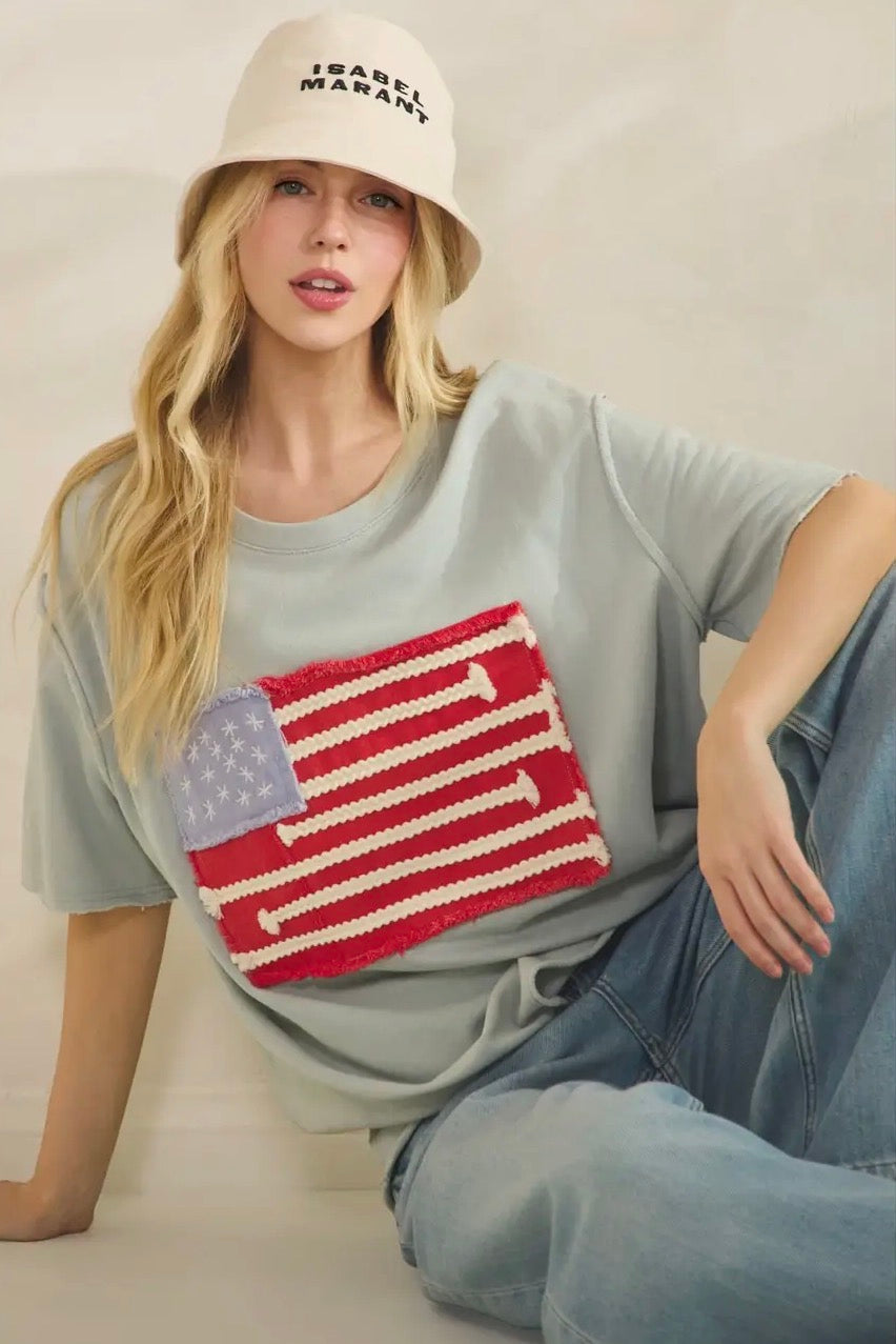 Curvy American Flag Shirt