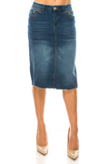 Frayed Edge Denim Skirt
