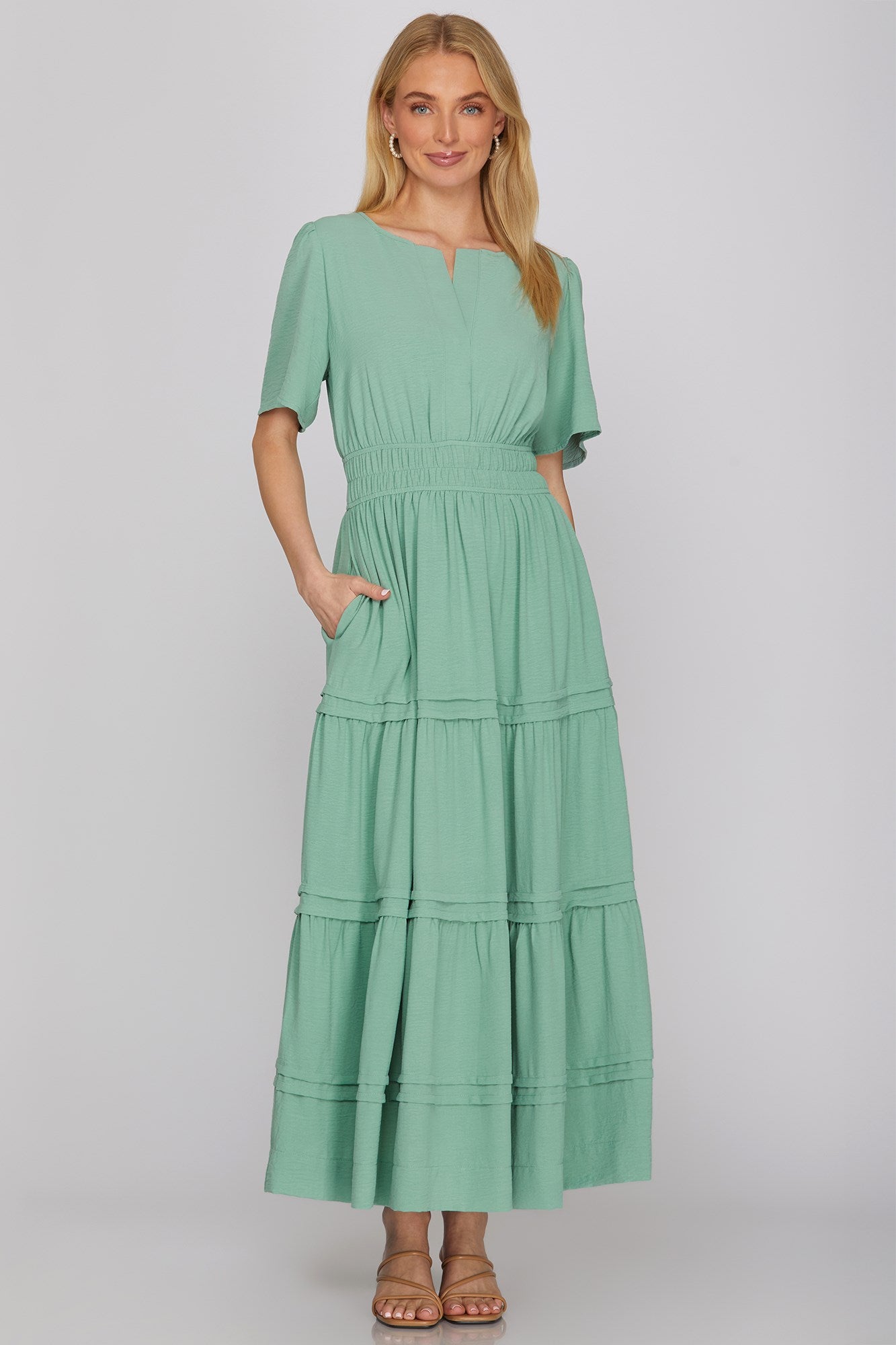 Smocked Tiered Maxi
