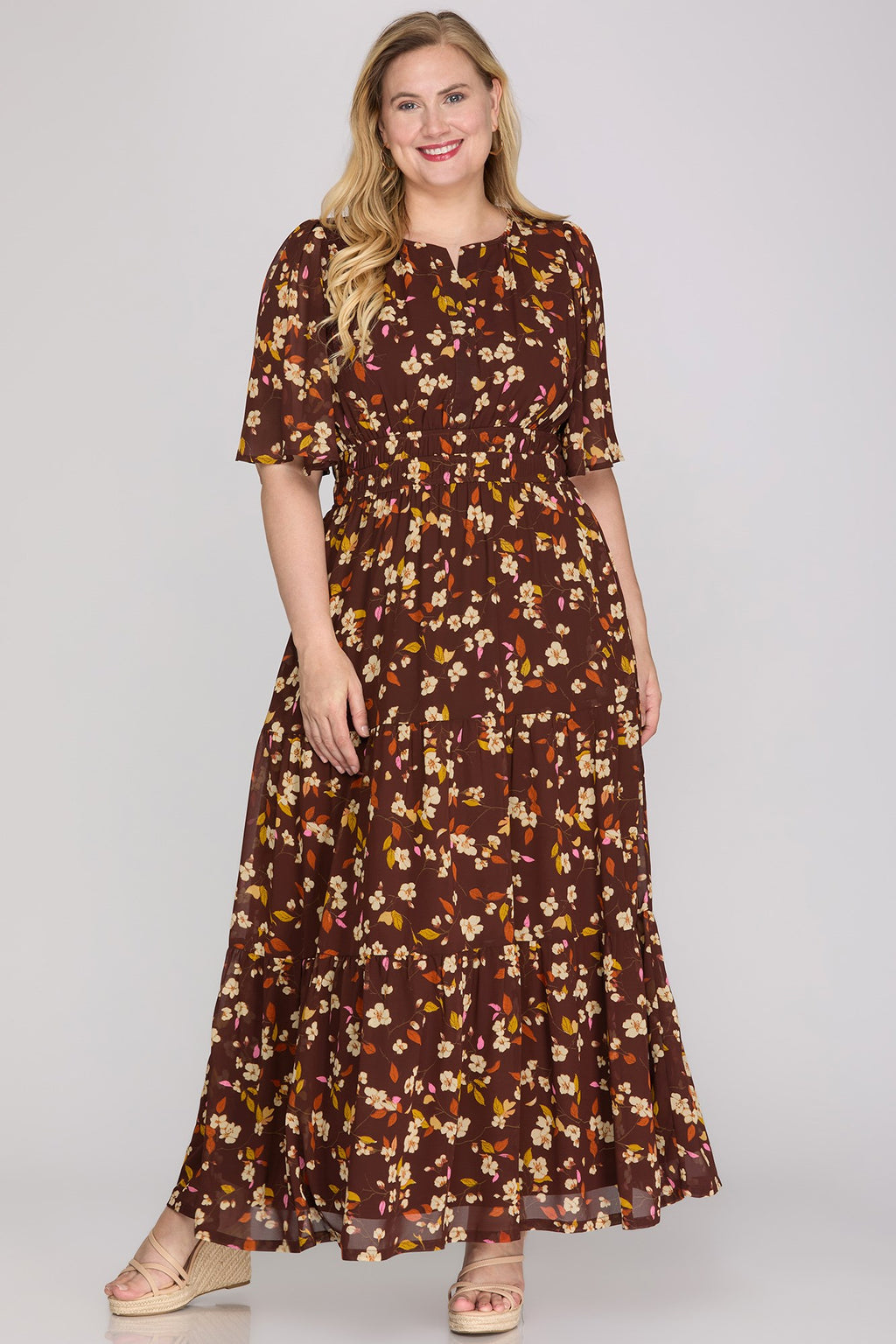Curvy Forest Bloom Dress