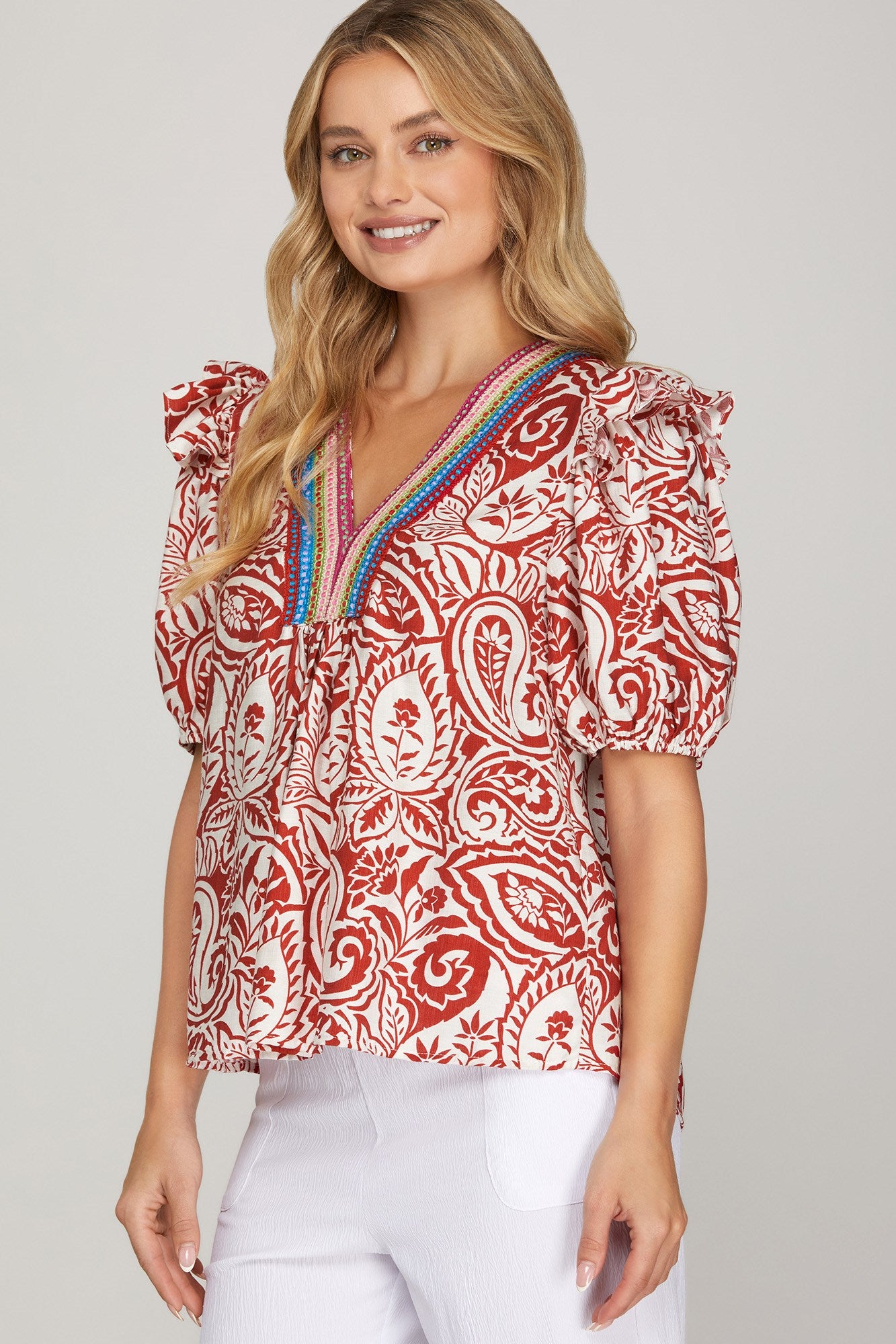 Folklore Ruffle Top
