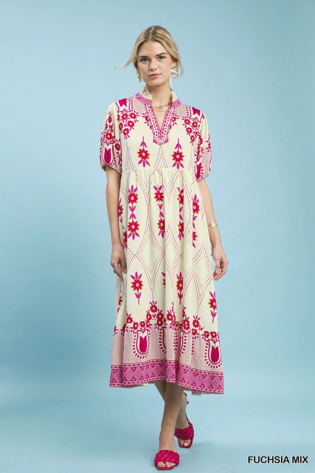 Provence Print Midi Dress