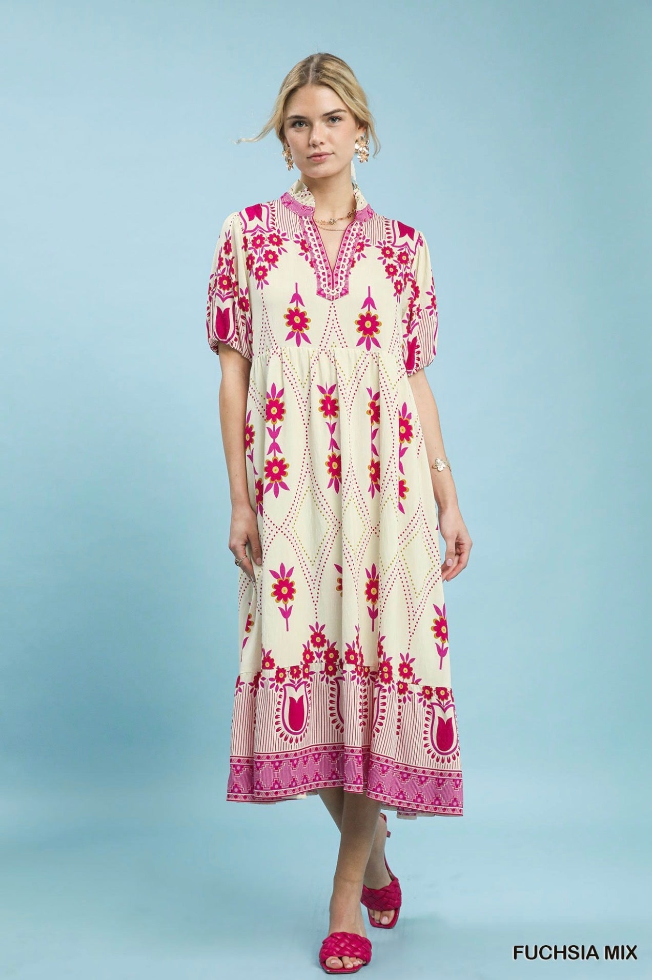 Provence Print Midi Dress