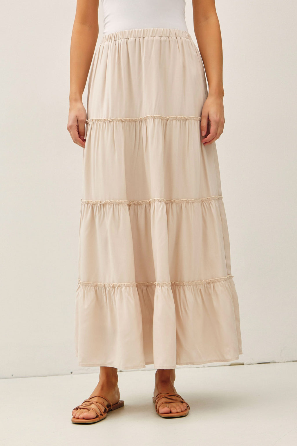 The Ivory Cascade Maxi Skirt