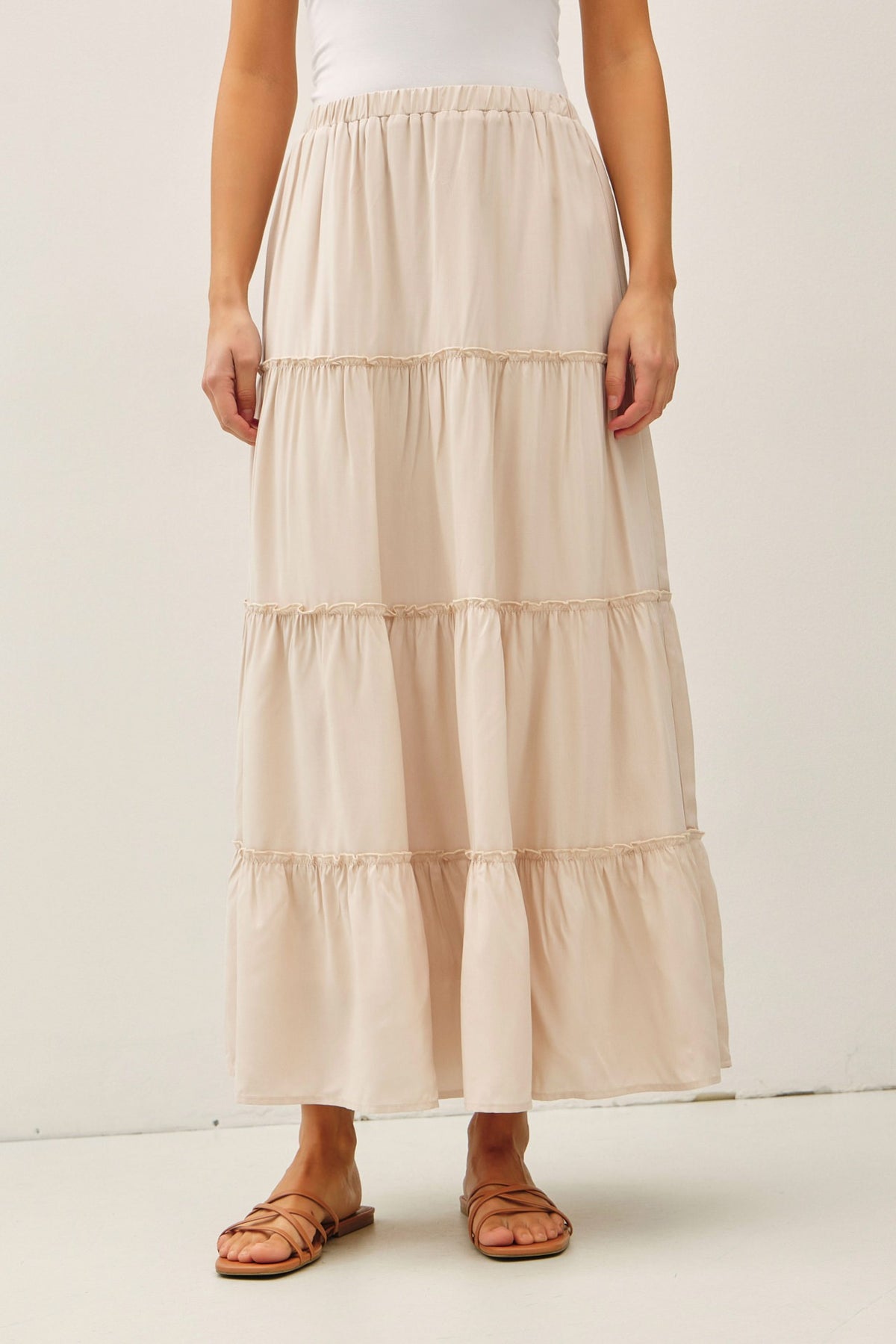 The Ivory Cascade Maxi Skirt