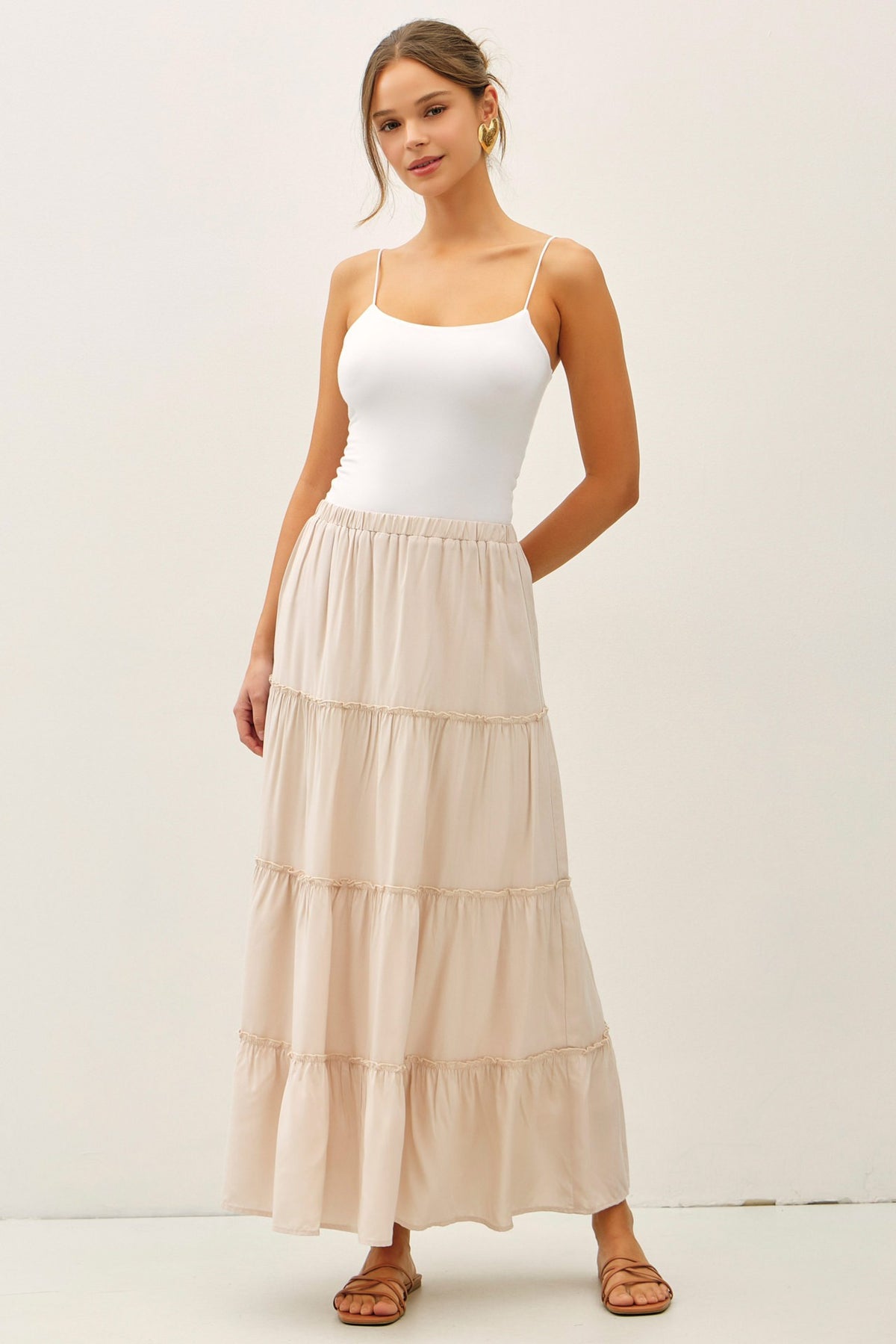 The Ivory Cascade Maxi Skirt