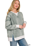 Fleece Acid Wash Pullover