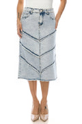Frayed Detail Denim Skirt