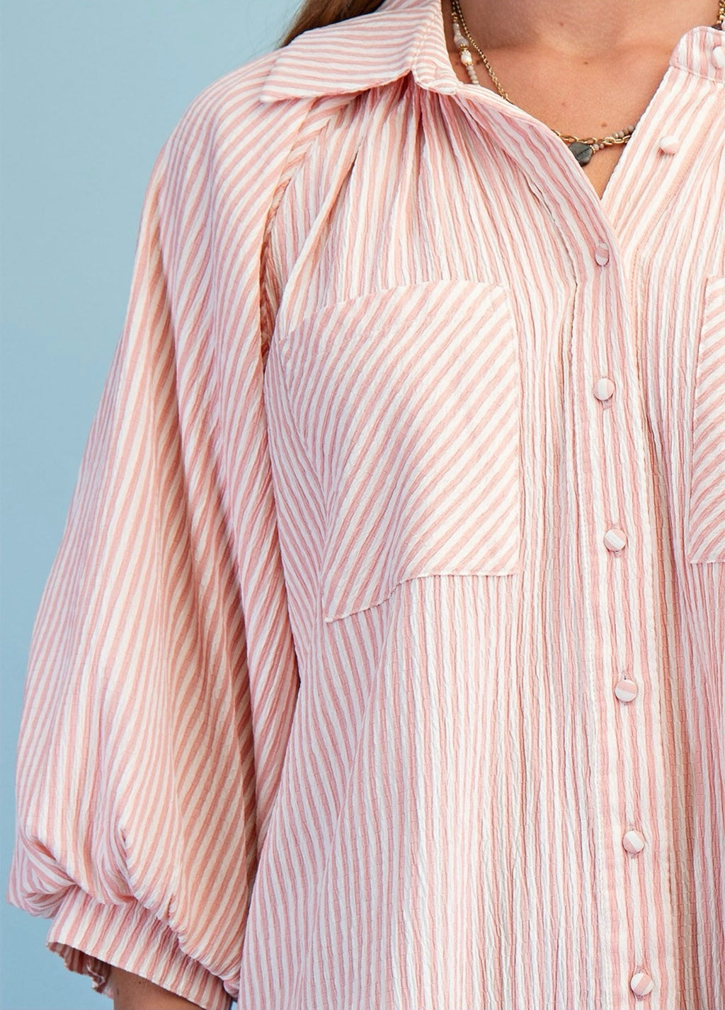 Striped Button Up Blouse