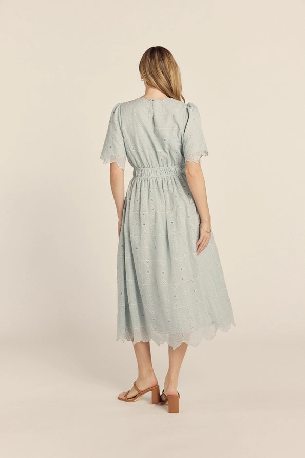 Washed Eyelet Midi Dress
