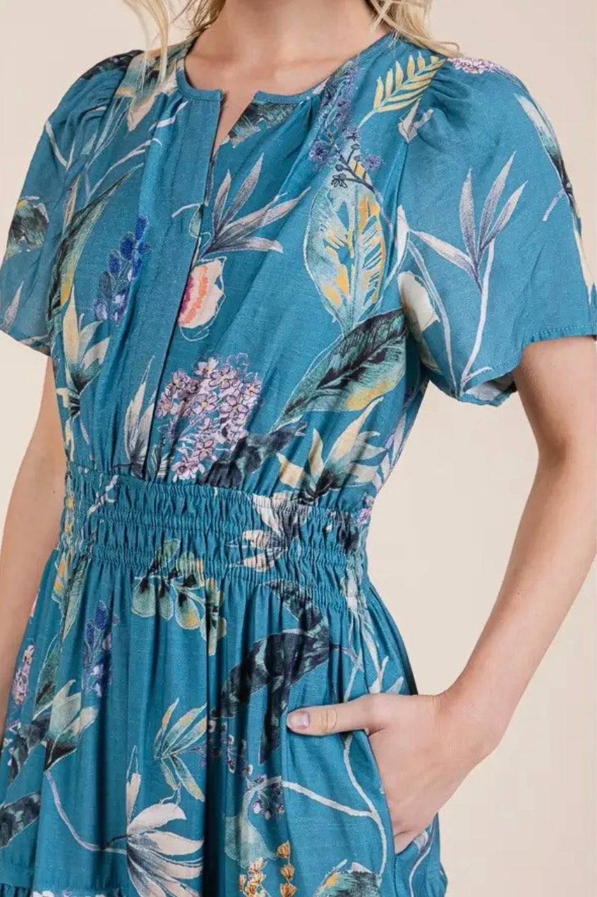 Tropicana Smocked Waist Dress
