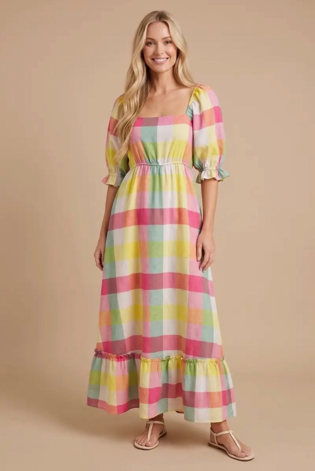 Rainbow Plaid Maxi