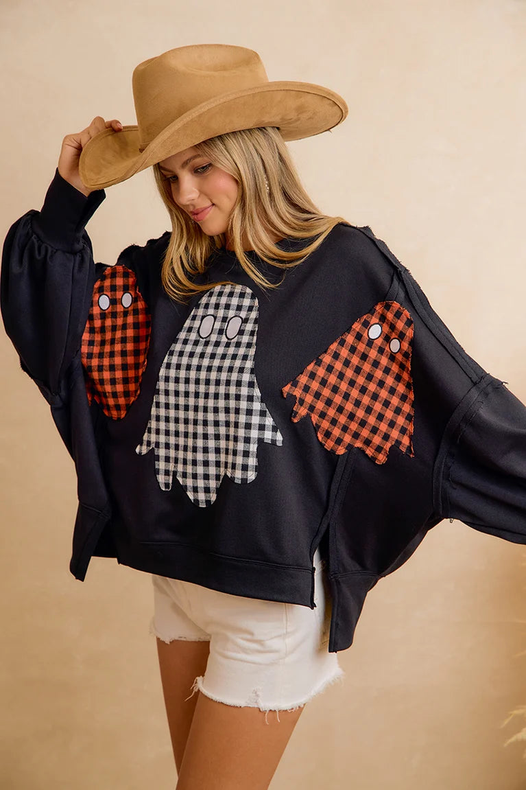 Oversized Ghost Appliqué Shirt