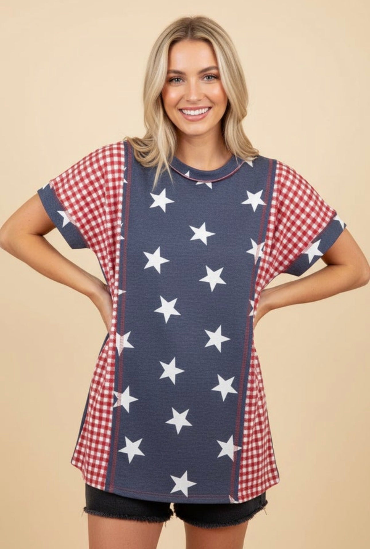Freedom Stars Patchwork Tee