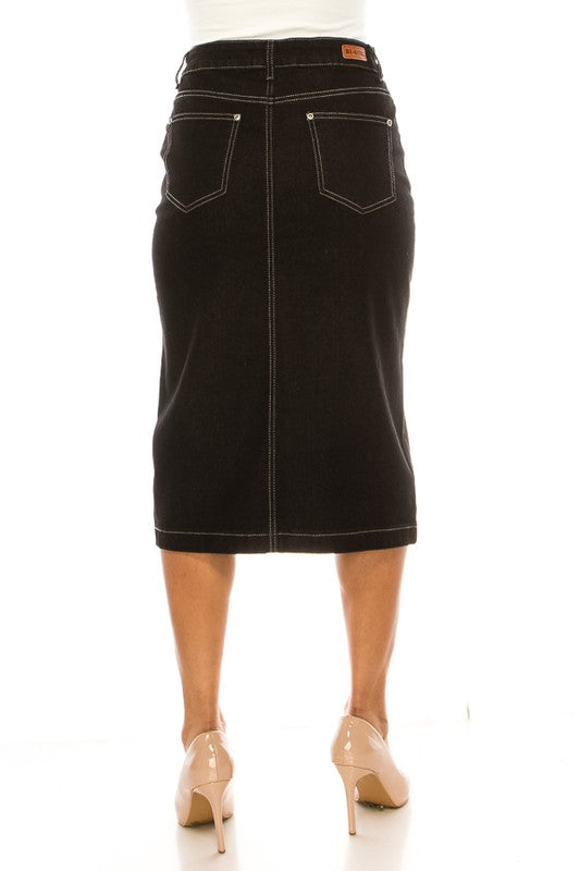 Black Denim Skirt