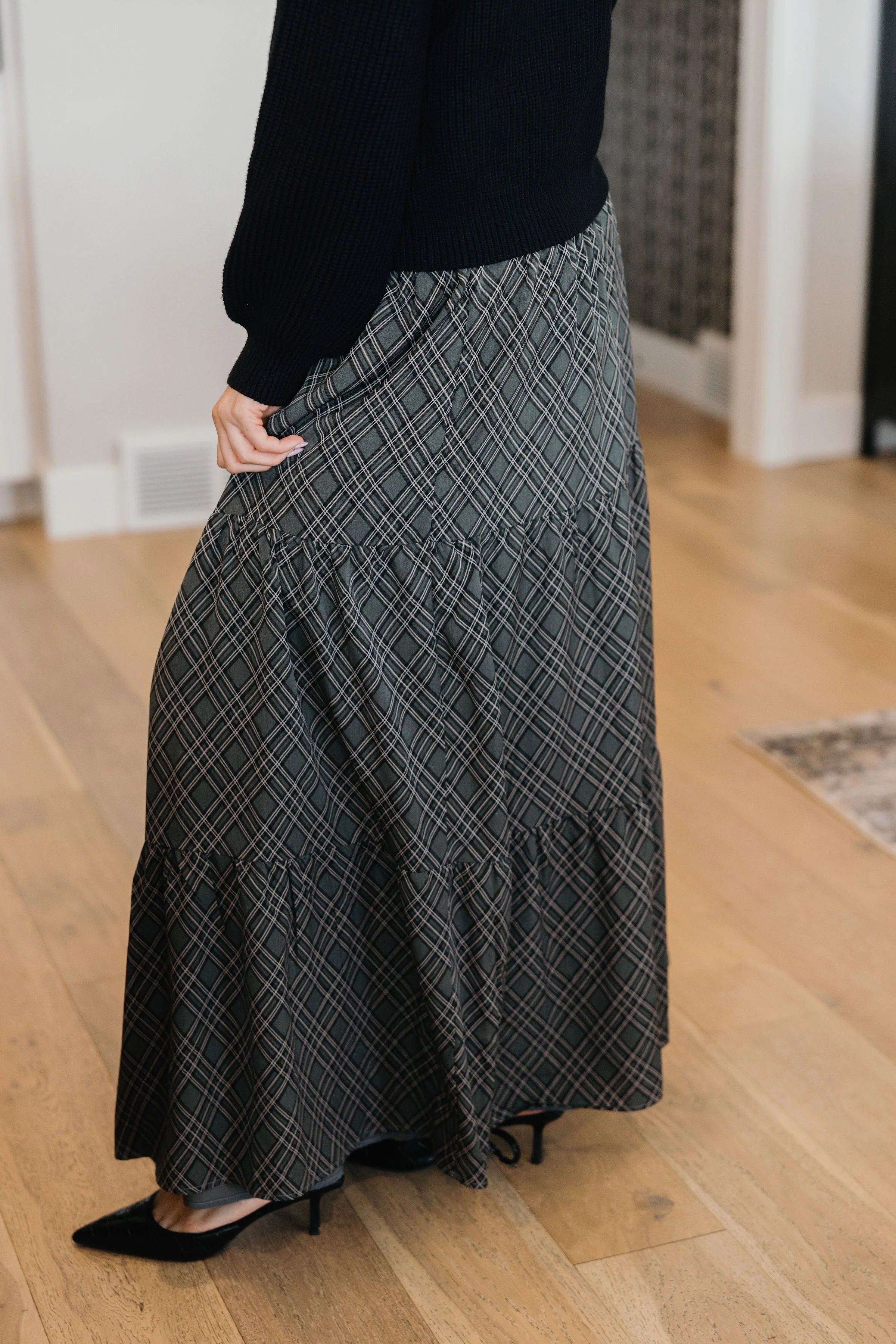 Smocked Waist Maxi Misty Lattice